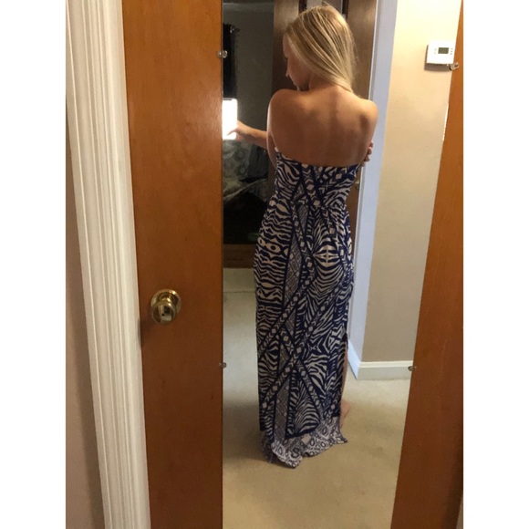 Sevengate Blue and White Maxi Dress - Picture 3 of 3